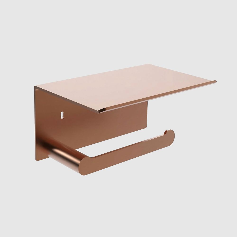 Держатель для туалетной бумаги с полочкой нерж. сталь VERONA 16876.CU медь