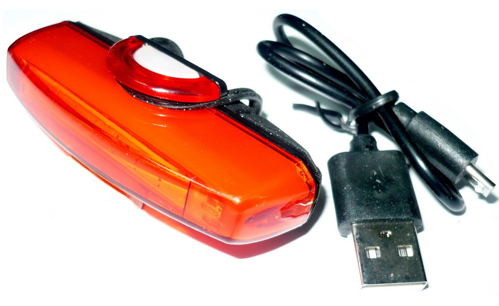 Фонарь задний красный, COB, 30 Lm, 6 режимов, USB зарядка, аккум 500мАч. Копия CAT EYEVLX-5431