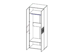 Сити 2 шкаф Белая Аляска / Черный