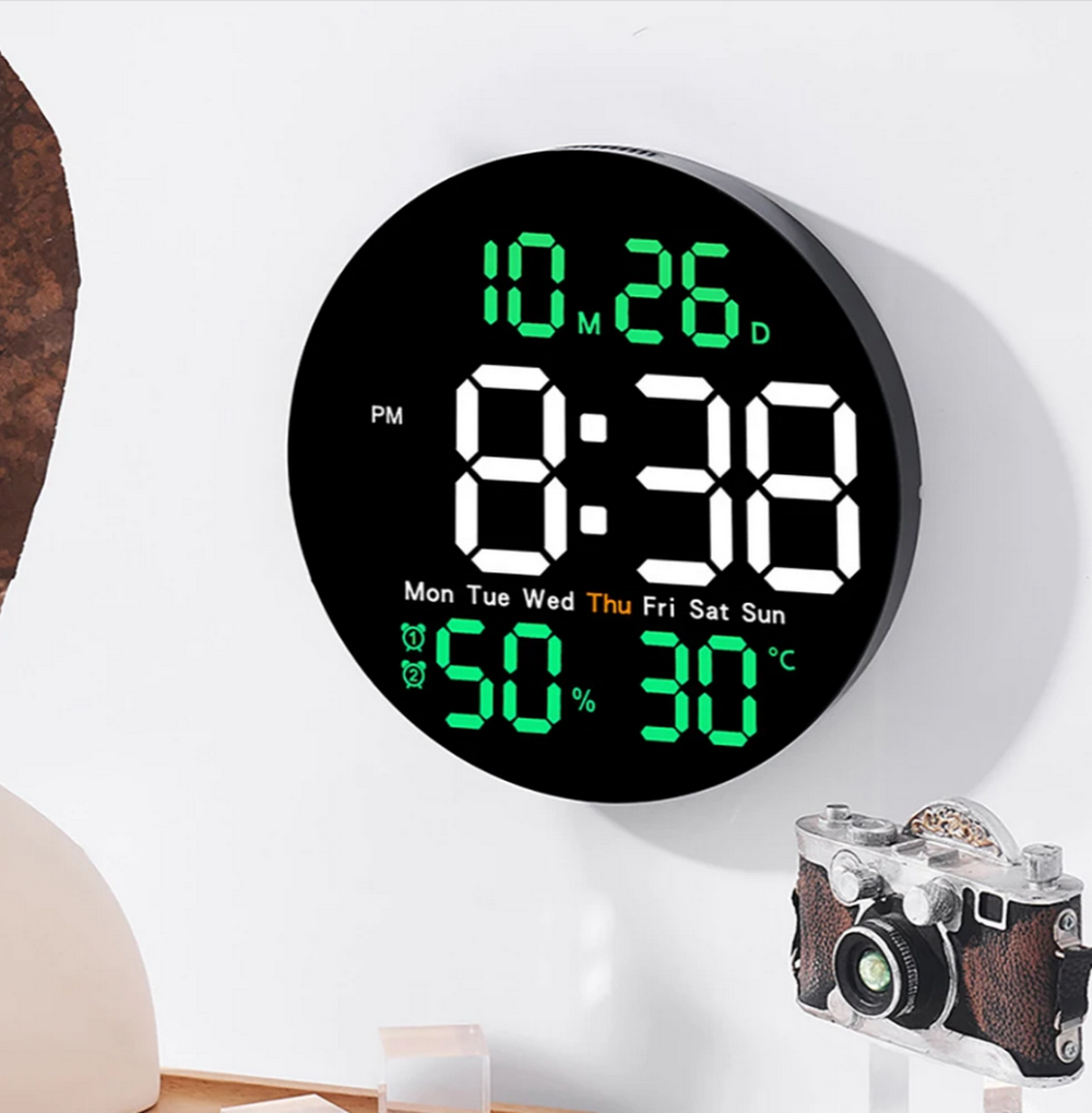 Часы настенные LED MIRROR DS-5501 White&Green
