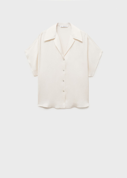 Атласная рубашка с коротким рукавом