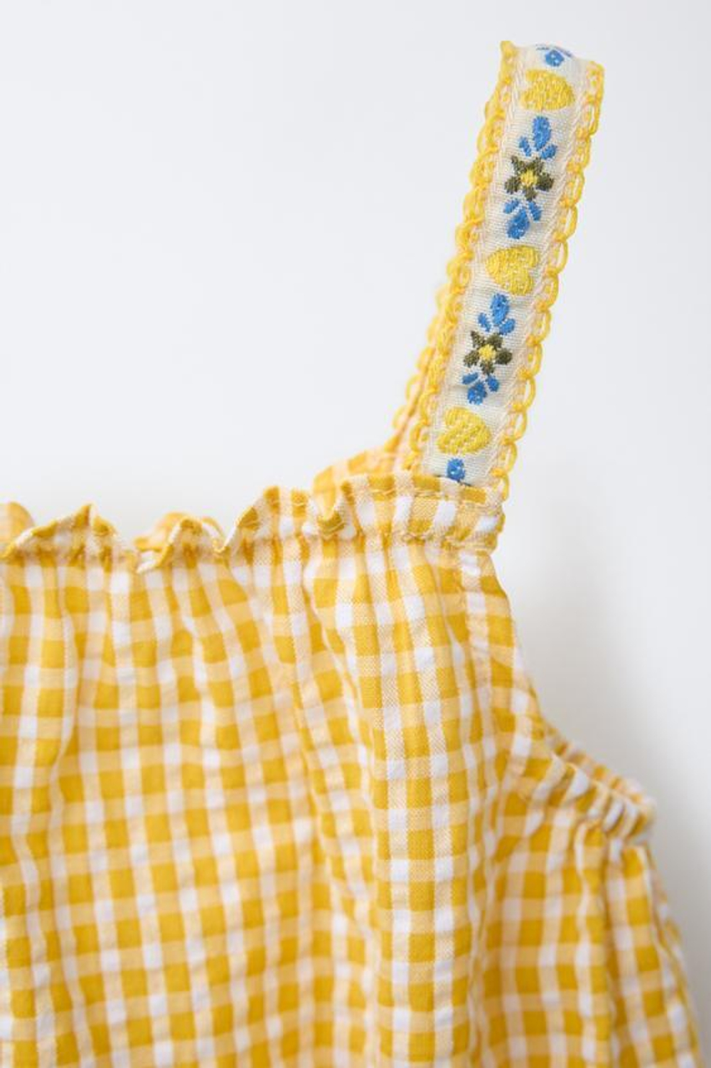 ZARA КОМБИНЕЗОН В КЛЕТКУ ВИШИ, ЖЕЛТЫЙ