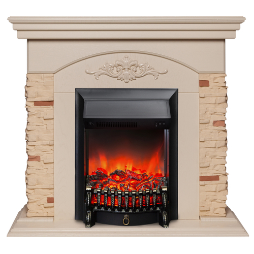 Каминокомплект Real Flame Neapolis WT с очагом Fobos Lux Black (без пульта)