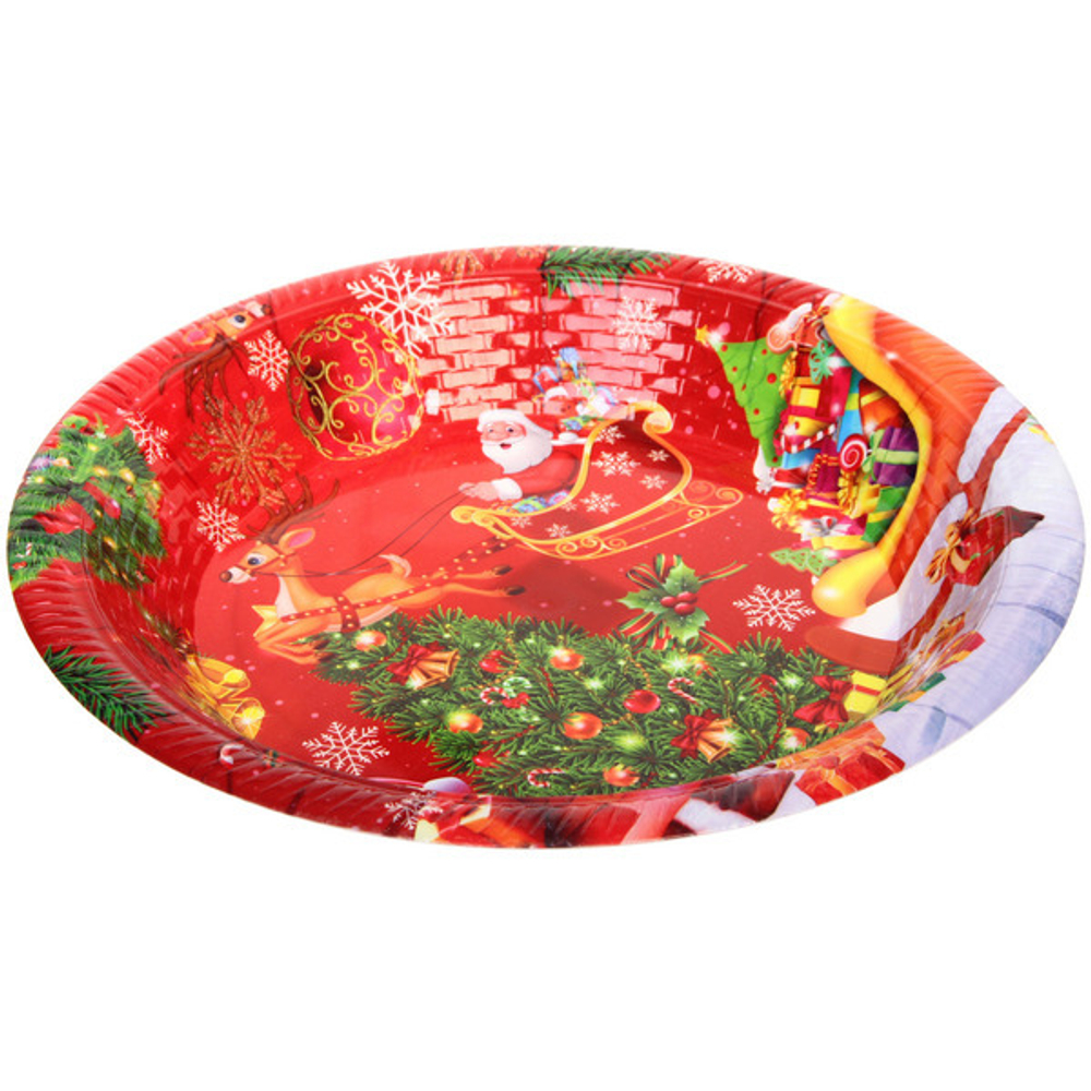 Поднос пластиковый «Добрый Дедушка Мороз» 30см