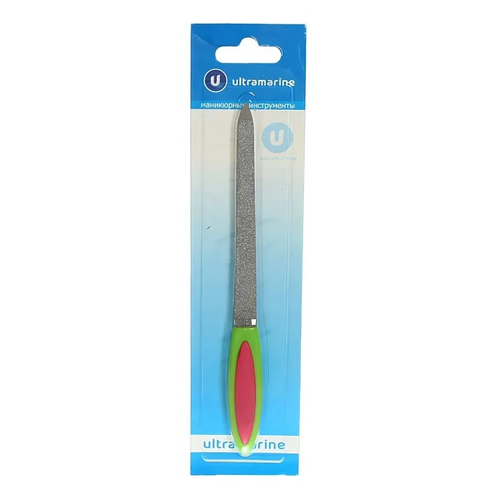 Пилка для ногтей металлическая на блистере «Ультрамарин», цвет ручки микс, цвет пилки серебро,16,5см