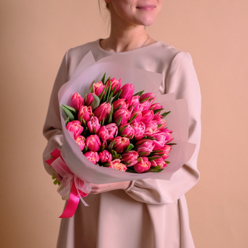 Купить Букет 35 пионовидных тюльпанов Columbus #811