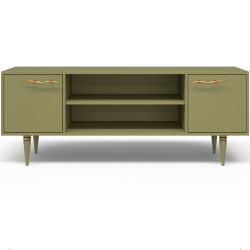 Тумба под ТВ Арт Колор matte 155см Классик Голд Зеленая олива матовая