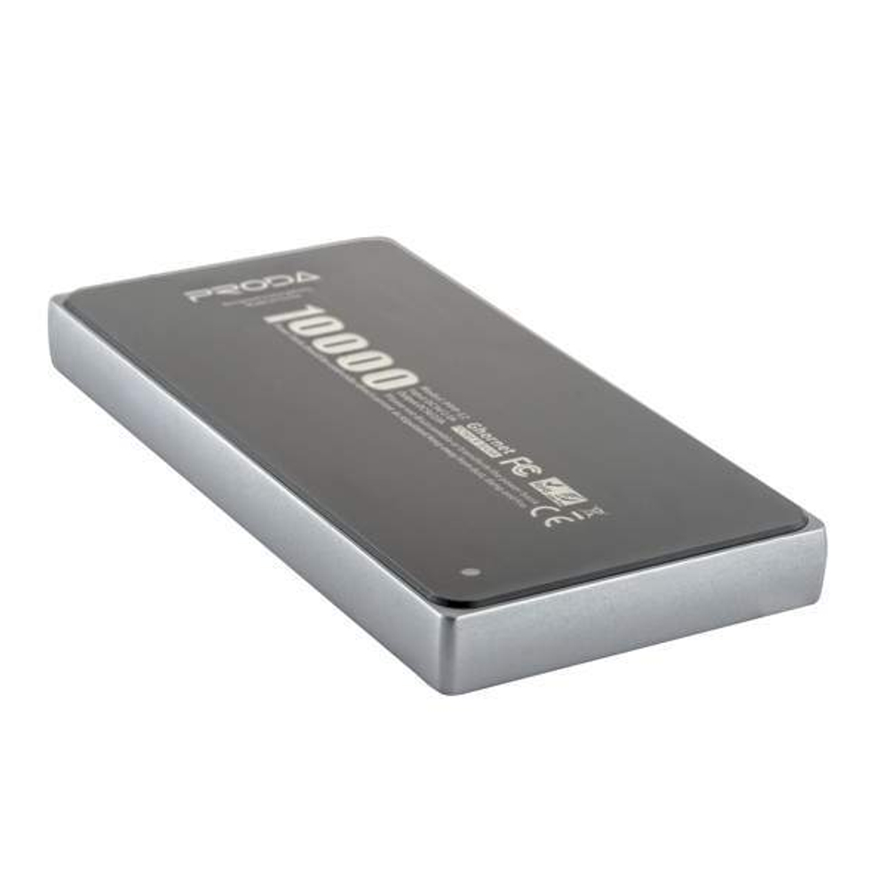 Аккумулятор внешний универсальный Remax PPP 12- 10000 mAh Proda Superalloy power bank (2USB: 5V-2.0A) Silver Серебристый