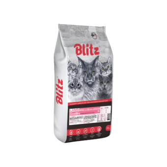 Сухой корм для взрослых кошек Ягнёнок Blitz Sensitive Lamb Adult Cats All Breeds 10кг