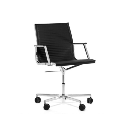 NULITE/B Кресло кожа хром ЧЕРНЫЙ