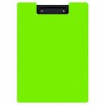 Планшет inФОРМАТ А4 вертик. пластик PP черно-зеленый с крышкой с зажимом
