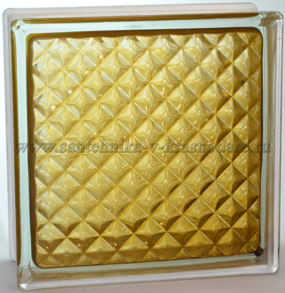 Стеклоблок инка коричневый окрашенный изнутри  Vitrablok  19x19x8