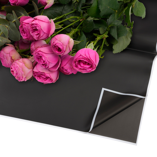 Упаковочная пленка 50мкр (0,58*0,58 м) Тонкая кайма, Черный/Белый, 20 шт.