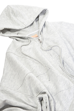 Толстовка с рельефными швами Светло-серый меланж