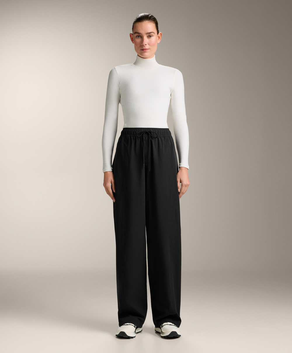 OYSHO Водонепроницаемые брюки прямого кроя, черный