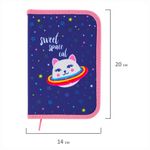 Пенал BRAUBERG, 1 отделение, ткань, 20х14 см, "Space Cat", 229278