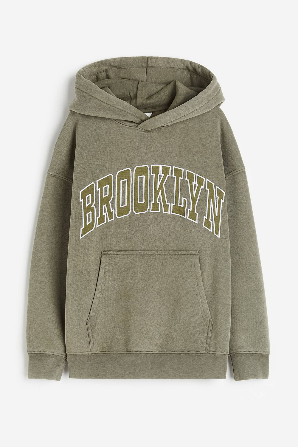 H&M Толстовка с капюшоном и принтом, хаки