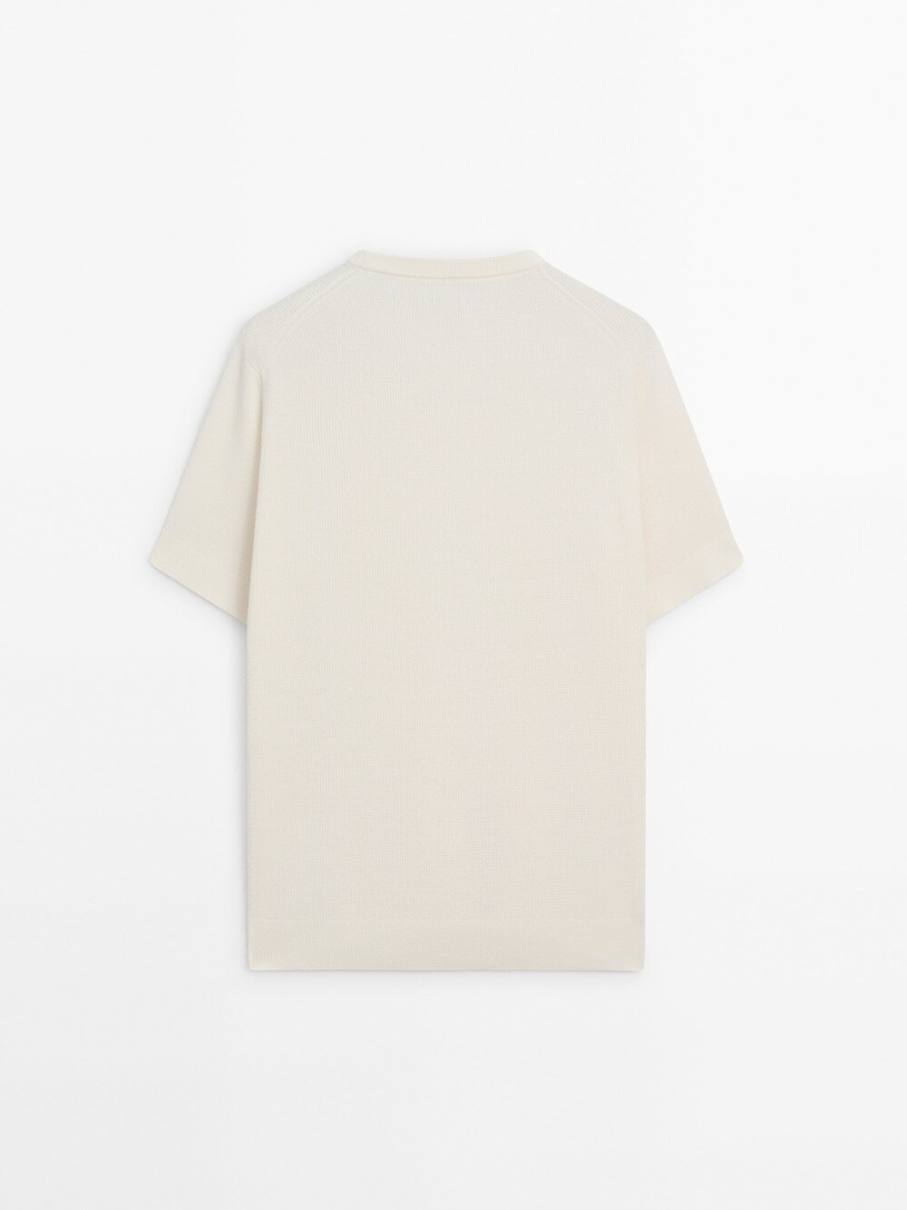 Massimo Dutti Хлопковая футболка, натуральный, кремовый