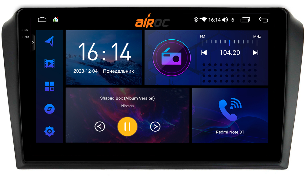 Магнитола для Mazda 3, Axela 2003-2009 - AIROC 2K RI-2413 Android 12, QLed+2K, ТОП процессор, 8/128Гб, CarPlay, SIM-слот