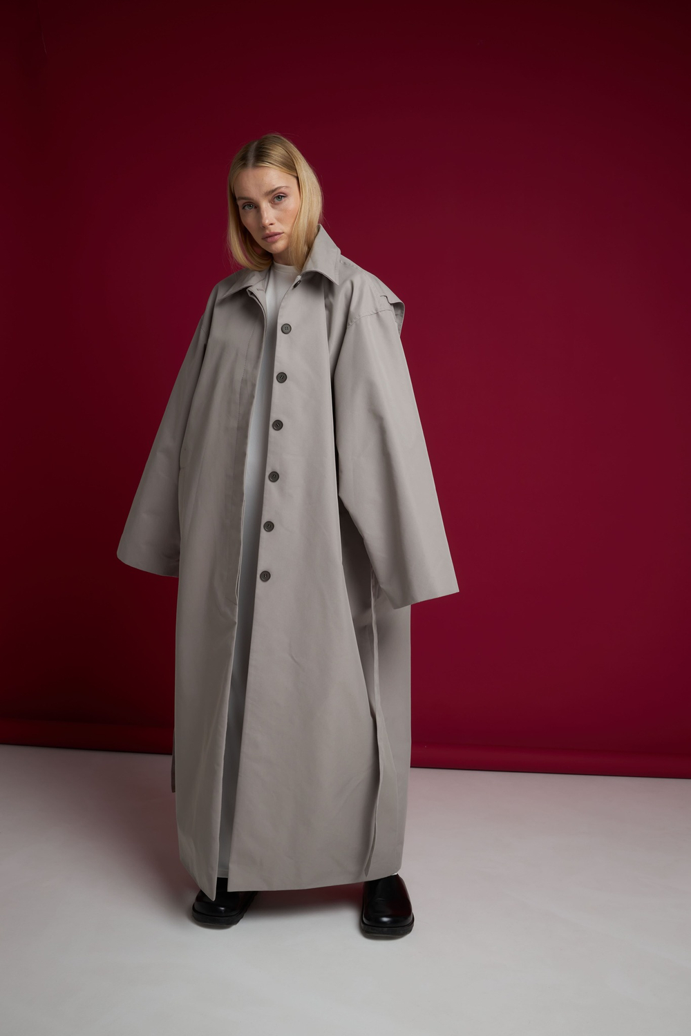 TRENCH COAT WARM GRAY