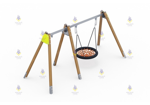 Качели деревянные «Гнездо и место для 1 подвеса»