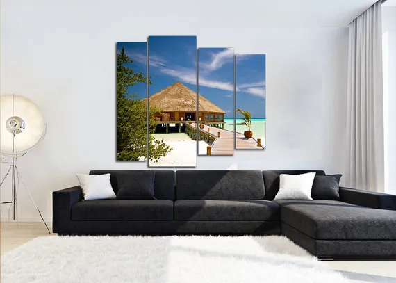 Модульная картина "Пляжный домик"