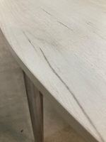 Стол разд Пристенный ЛДСП подстолье хром Ст-ца дуб крафт белый