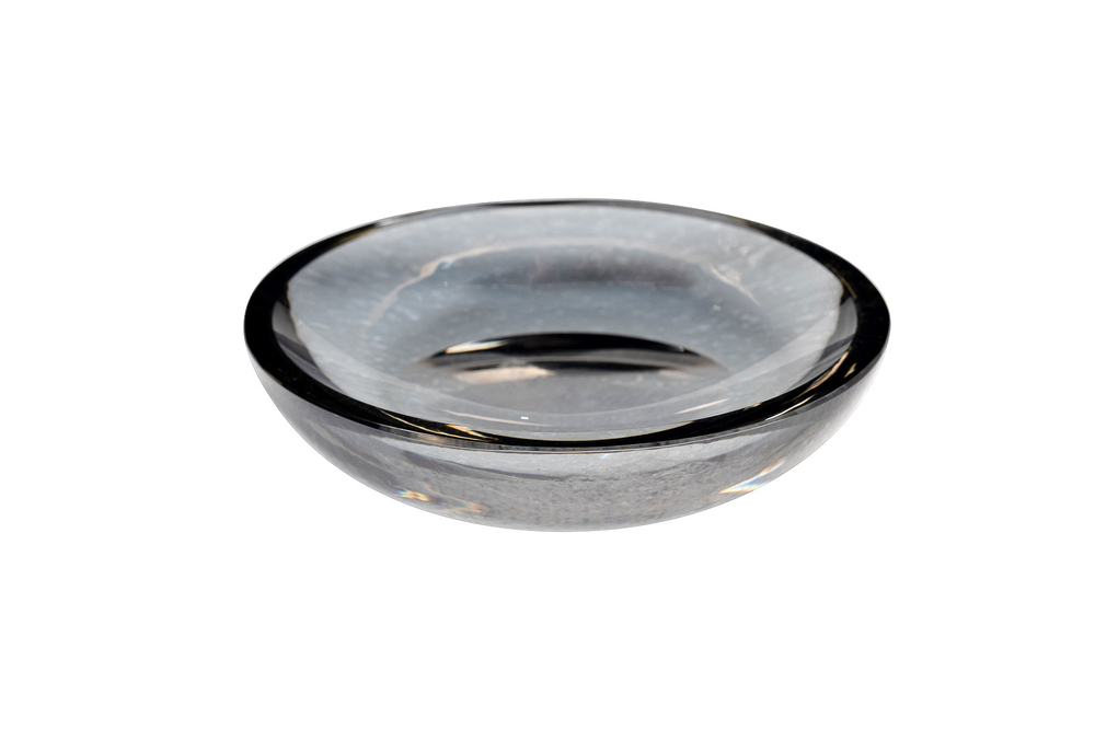 Мыльница стекляная 11х2.5см Garda Decor дымчатая