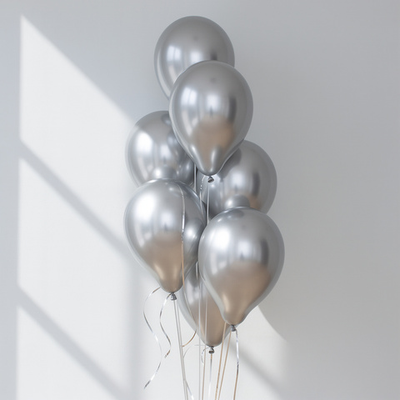 Фонтан шаров "Лаконичное серебро"