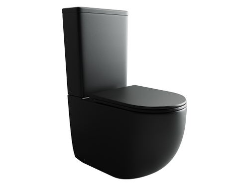 Унитаз-компакт безободковый Ceramica Nova Metropol CN4001-BMB с крышкой-сиденьем микролифт, матовый черный