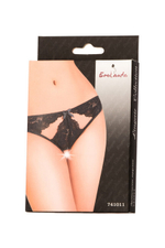 Чёрные контактные трусики с кружевом SM (42-44) (Цвет: черный)