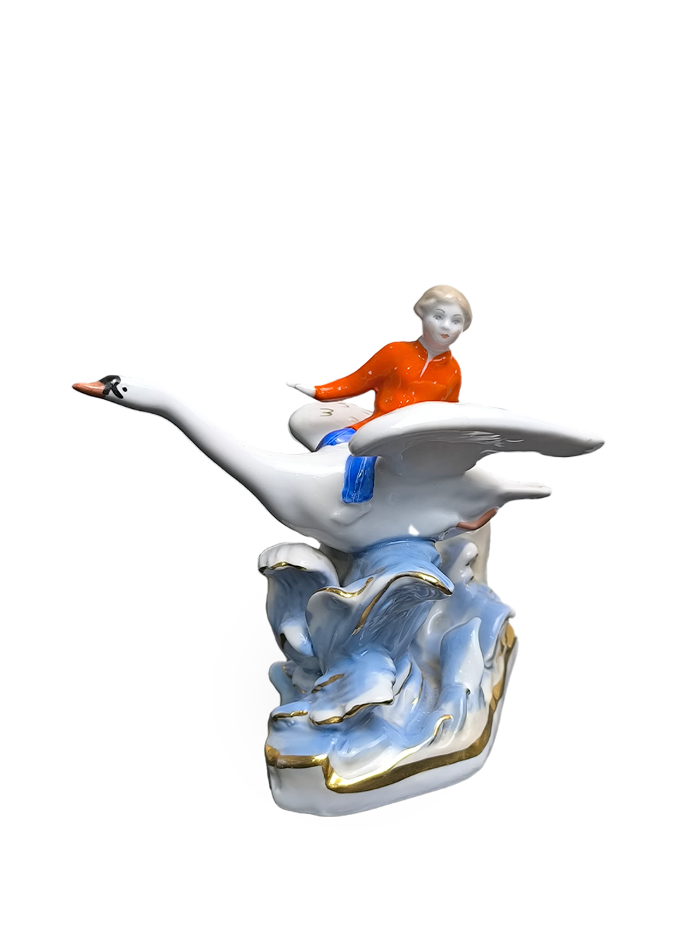 &&& Фарфоровая статуэтка "Гуси-лебеди" (Дулево) 1967г