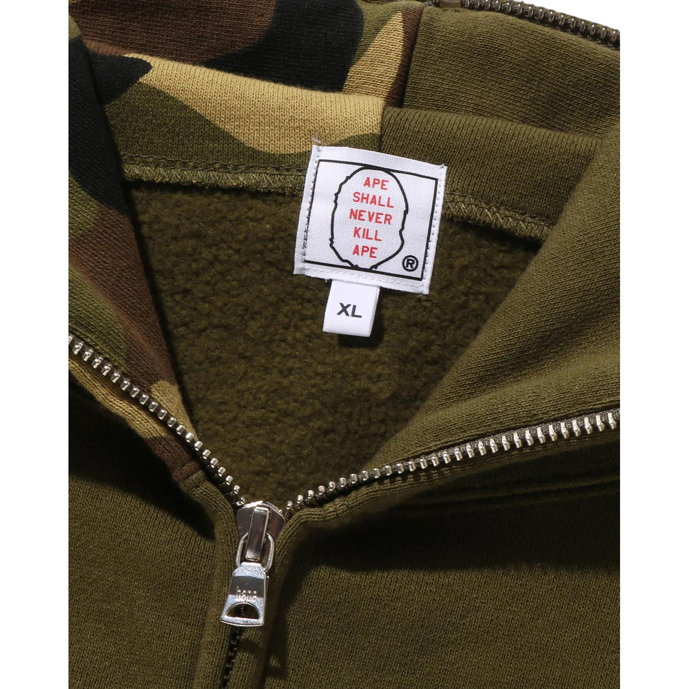 A Bathing Ape Bathing Ape Shark Pattern Hooded Zip Up Свитшот зеленый