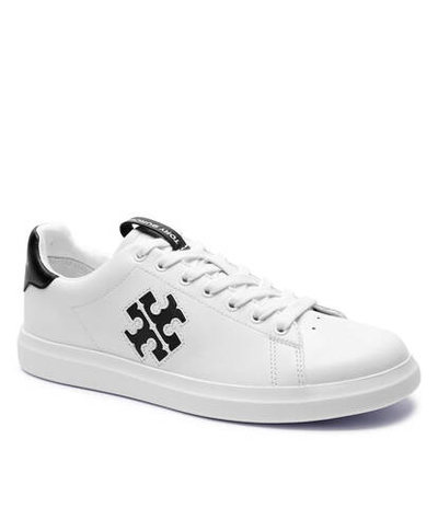Кожаные кроссовки double t howell court TORY BURCH - белый(149728)