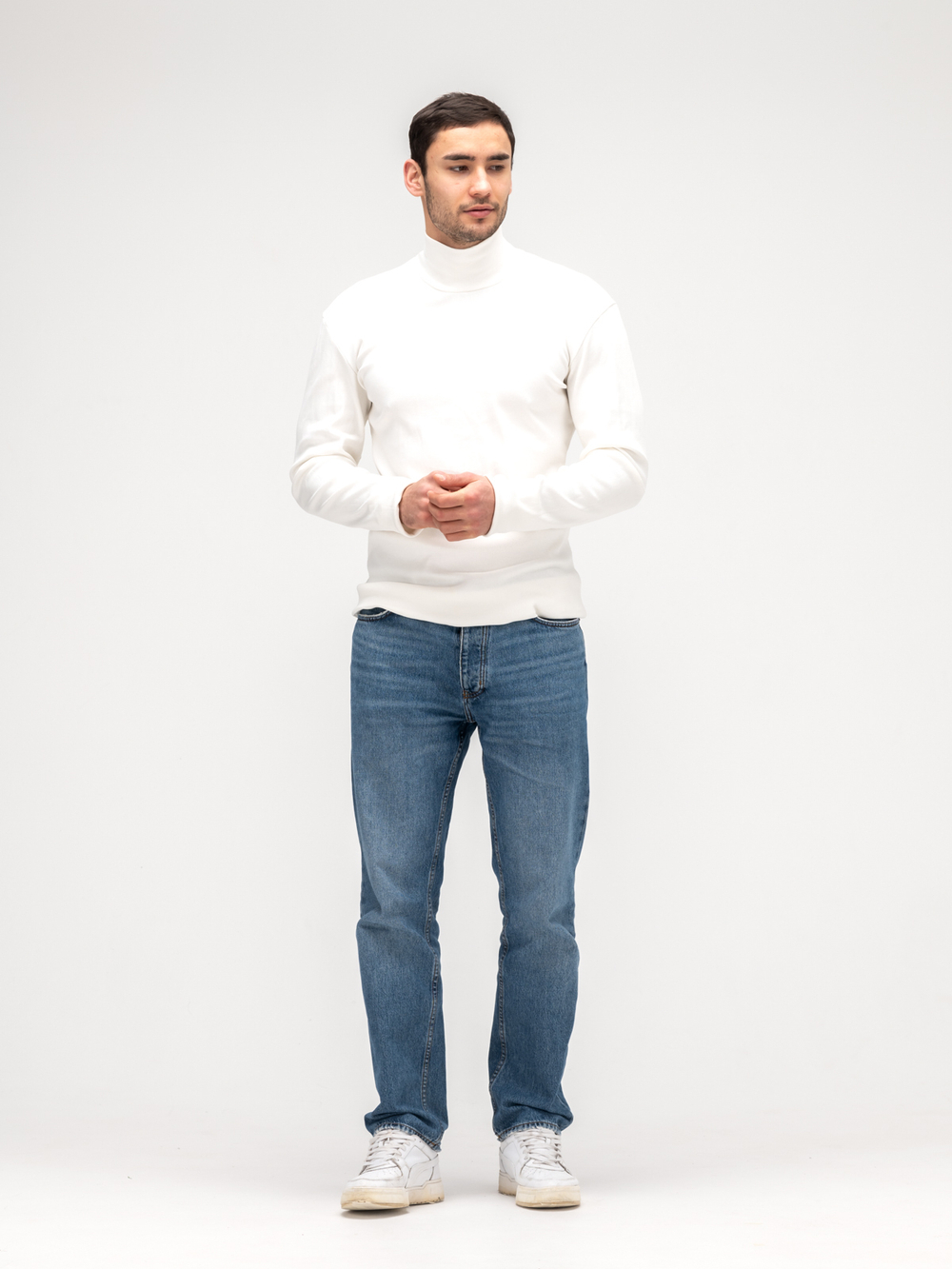 Водолазка мужская хлопковая. Белая