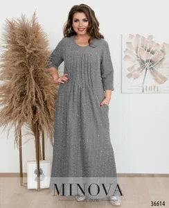Платье 387-1-серый Minova
