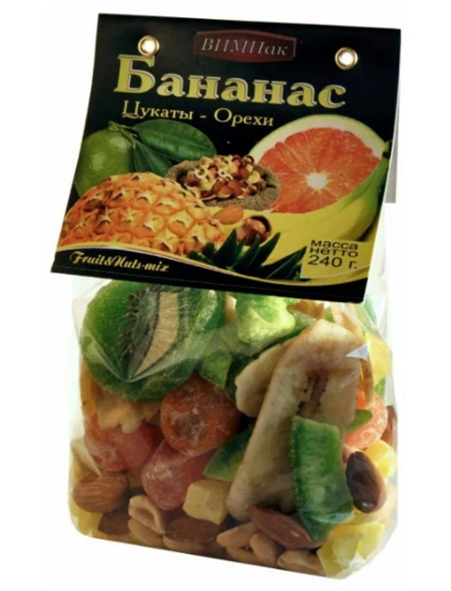 Микс из цукатов и орехов "Бананас"