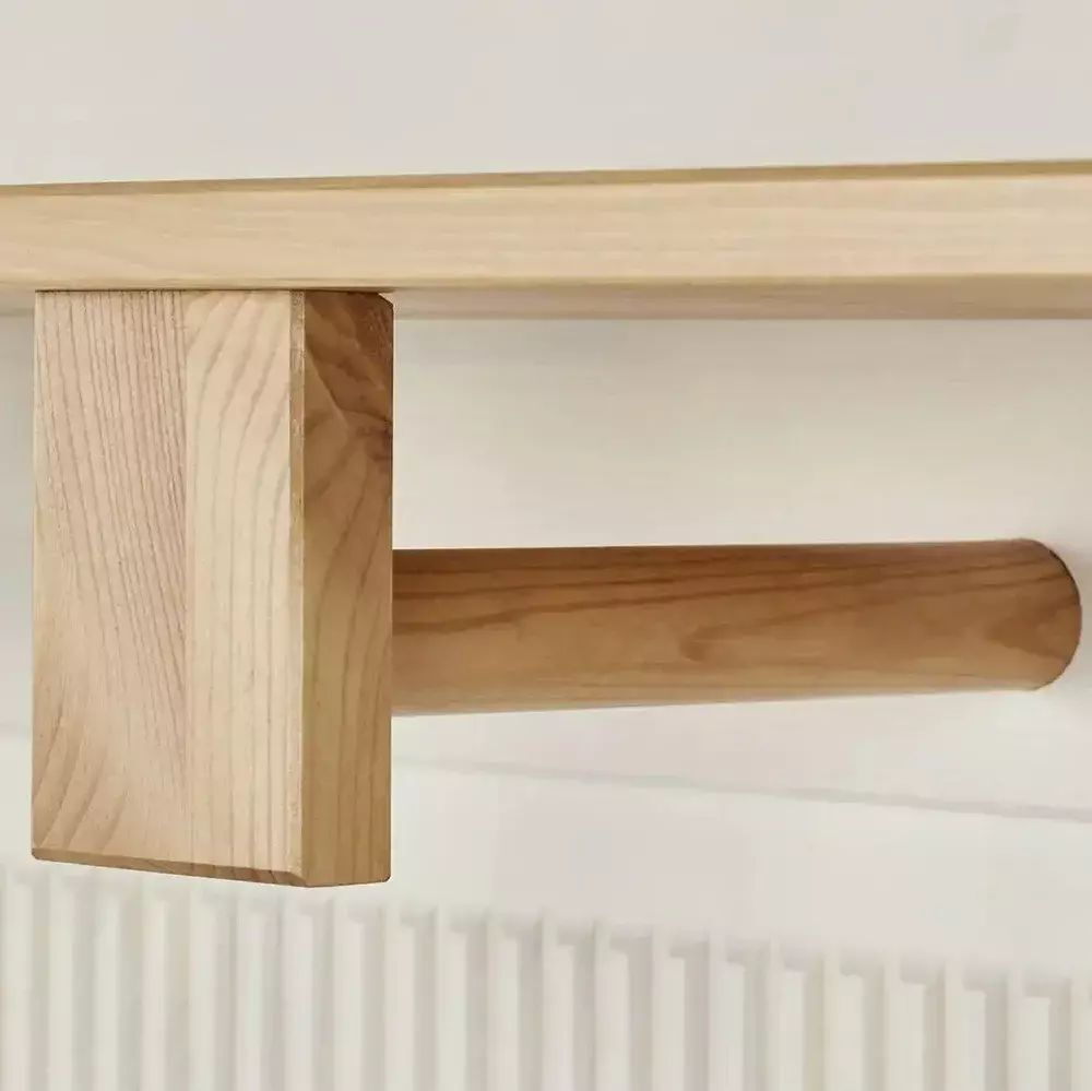 Вешалка настенная Хельсинки для прихожей, сосна, большая, белый/антик (белый, бежевый)