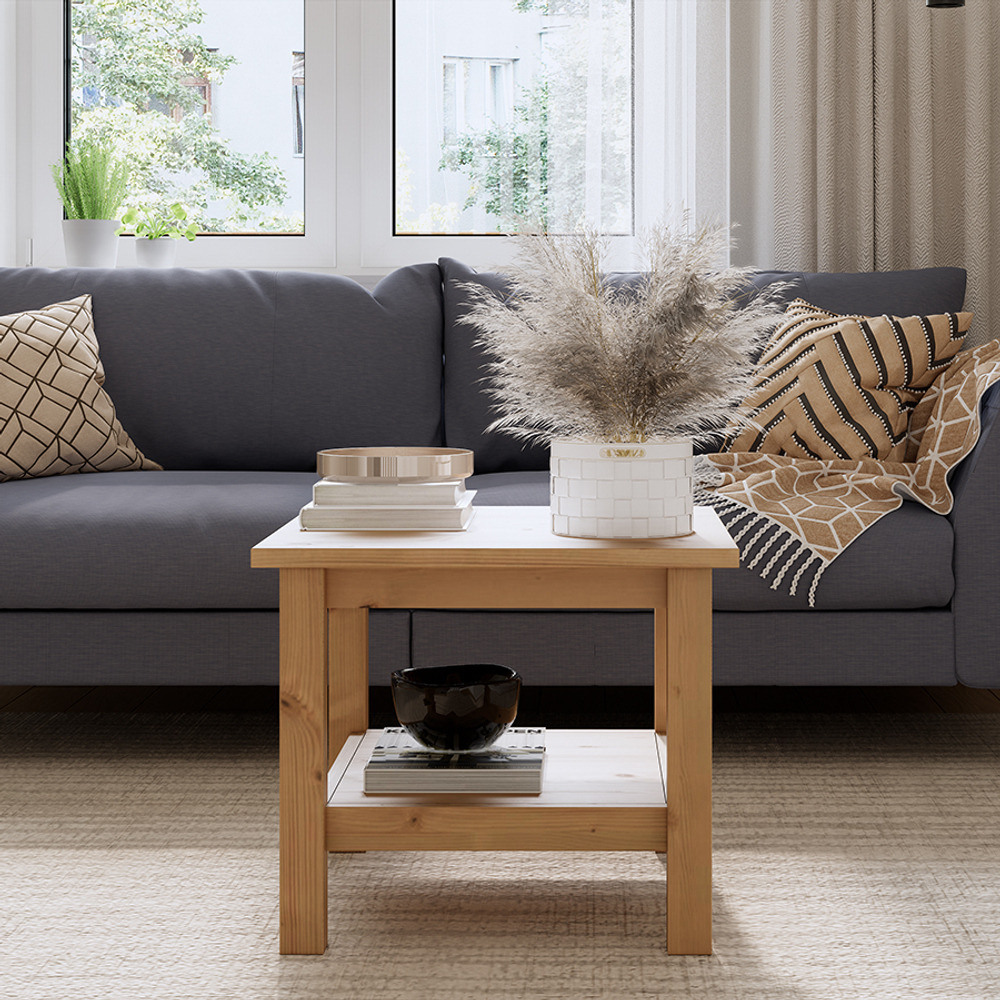 Журнальный стол КЫМОР (HEMNES), 55х55х46 см, светло-коричневый