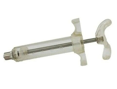 Шприц нейлоновый с металлическим стержнем и пластиковой ручкой, 30 мл, 1 шт