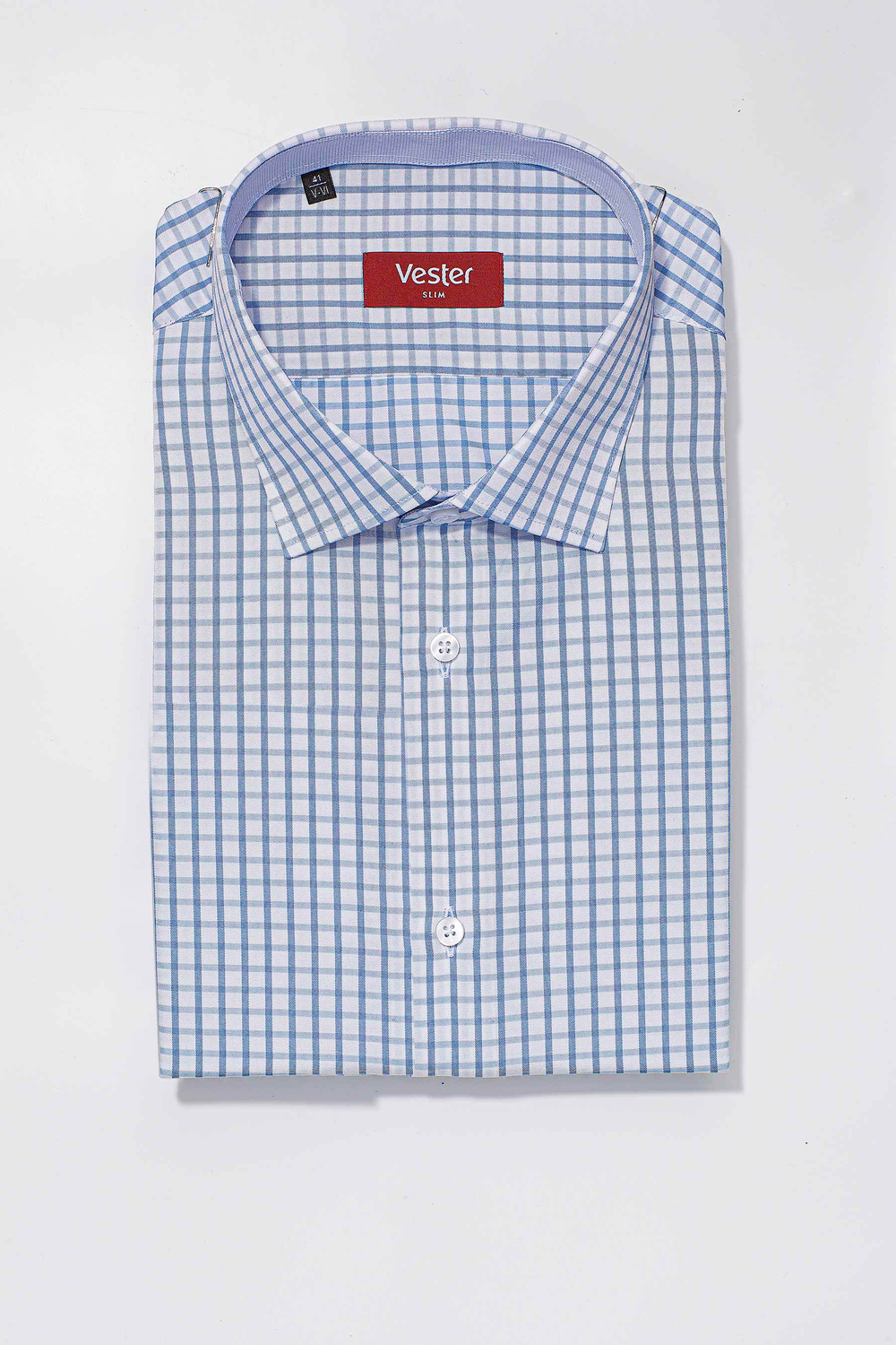 Сорочка мужская VESTER короткий рукав, прямой и приталенный силуэт 86014 02