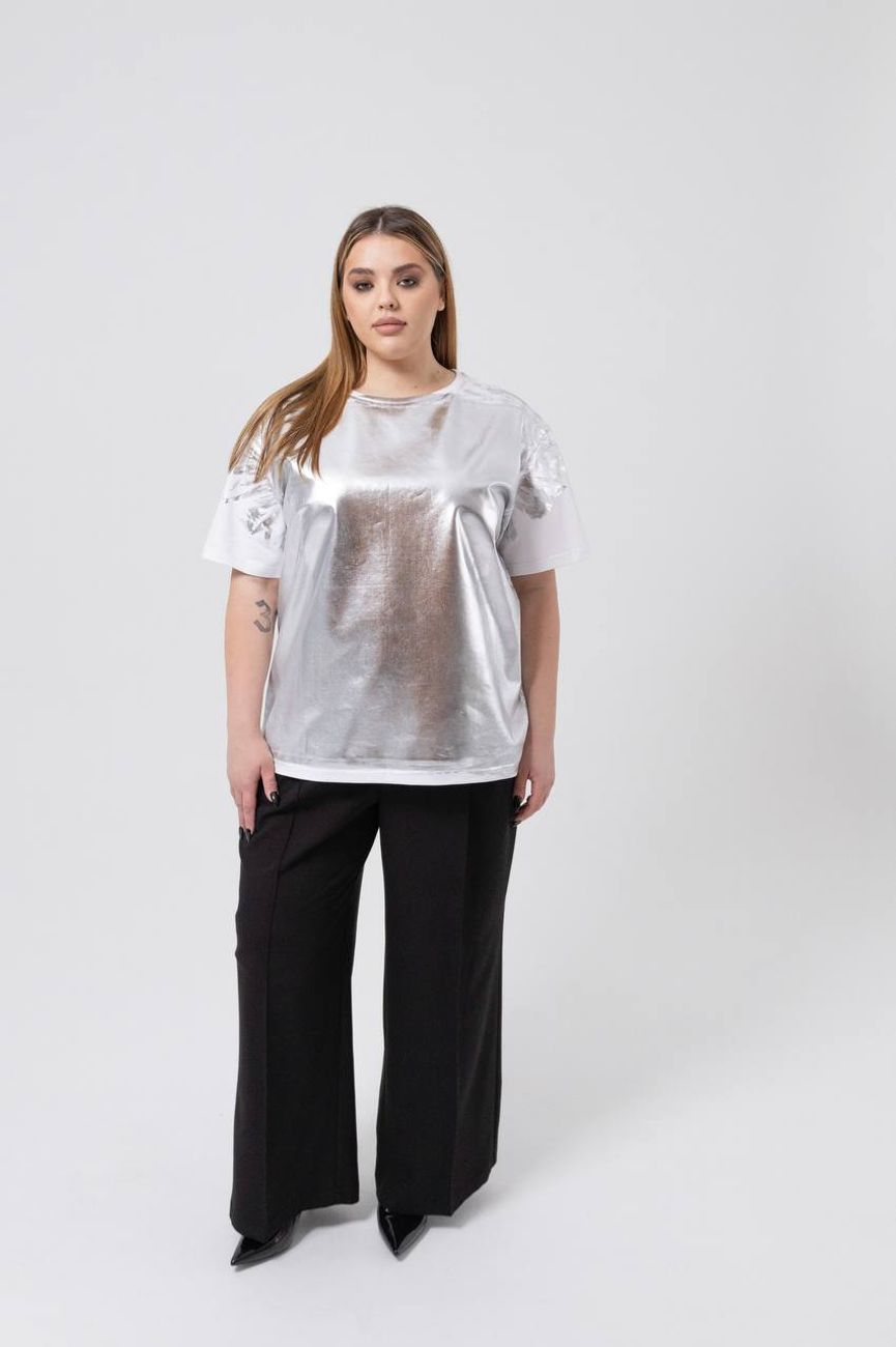 Футболка с напылением  "Серебро"
