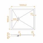 Душевой поддон RGW Stone Tray ST-G 16152910-002 90х100 графит