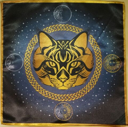 Скатерть Декоративная Предсказательная Серая кошка большая