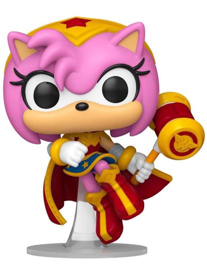 Фигурка Funko POP! Heroes DC х Sonic the Hedgehog Amy as Wonder Woman (595) 88907 / Фигурка Фанко ПОП! по мотивам серии игр "Соник", Эми Роуз