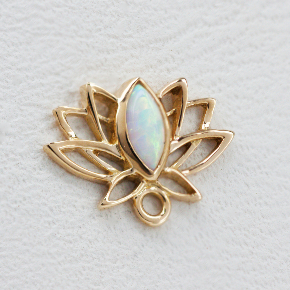Lotus tops with synthetic opal