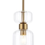 Подвесной светильник 1x60Вт E14, металл/стекло, античная медь/прозрачный