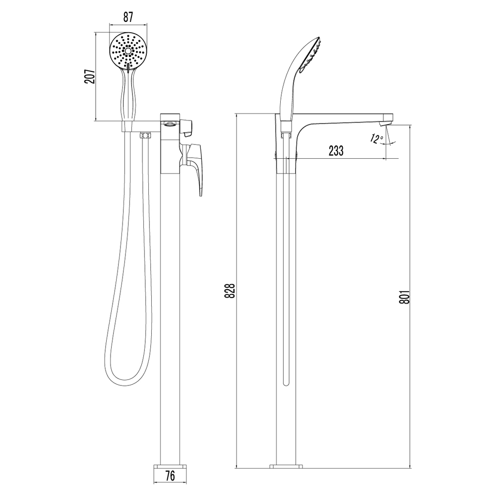 Смеситель для ванны Lemark Shift (LM4344C)