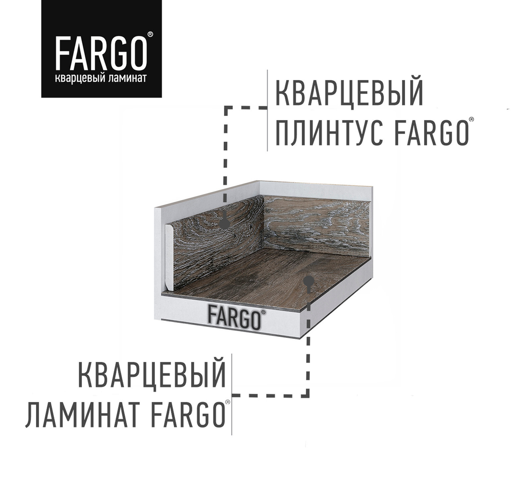 Кварцевый плинтус Fargo 62W945 Дуб Дели градиент