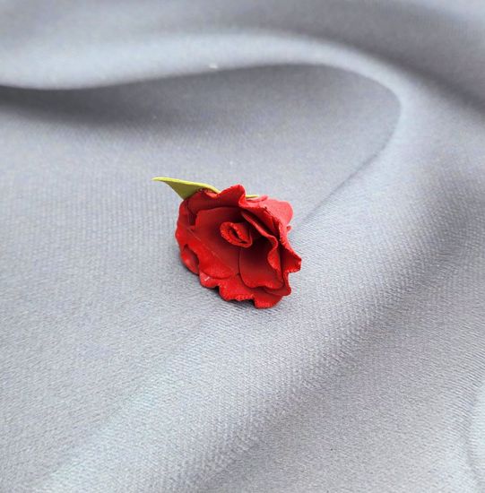 Цветы из латекса (фоамарина) бело-красный 4.5 см, набор 5 штук